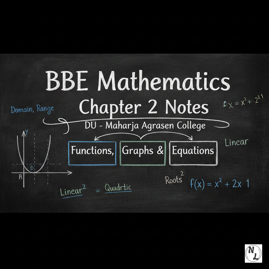 BBE Mathematics Unit 1 and Chapter 2 Notes (DU - Maharaja Agrasen College): Functions, Graphs & Equations note thumbnail