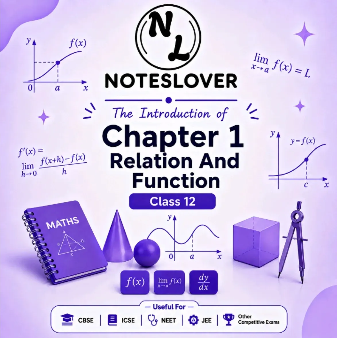 Class 12 Maths Chapter 1 Introduction to Relation and Function Handwritten Notes PDF | CBSE 2026 note thumbnail