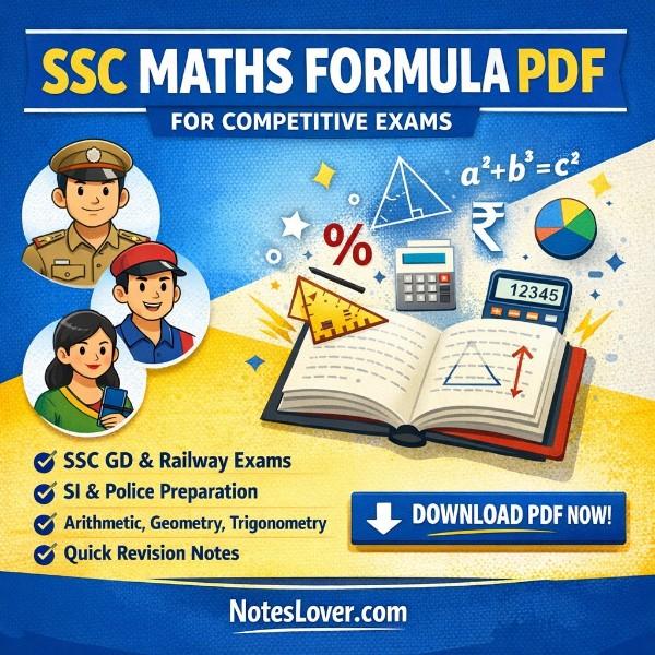 Complete SSC Maths Formula Guide for Competitive Exams note thumbnail