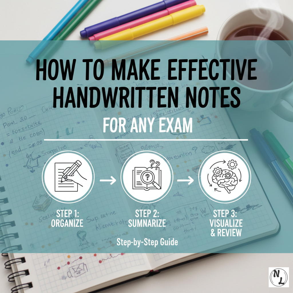 Thumbnail image for blog titled How to Make Effective Handwritten Notes for Any Exam (Step-by-Step Guide)