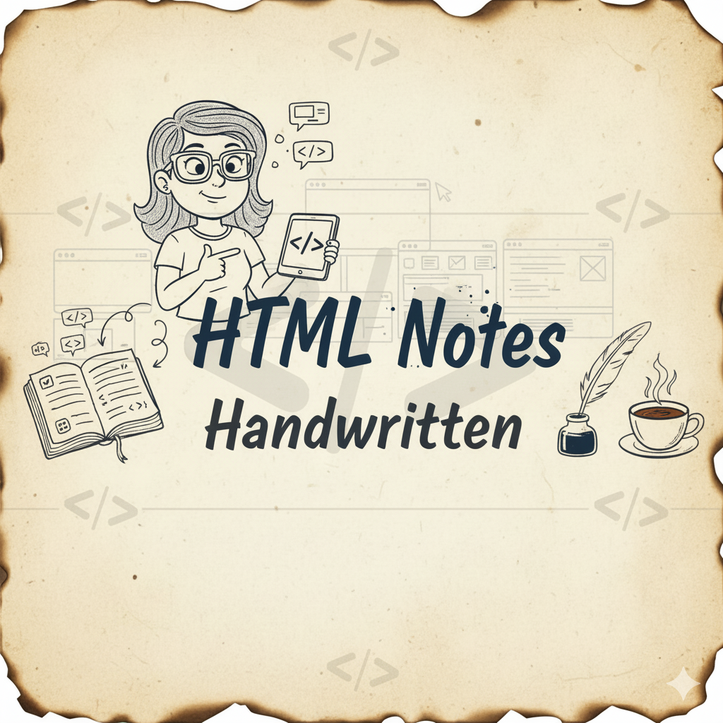 HTML Handwritten Notes PDF Download | Complete HTML Notes for Beginners