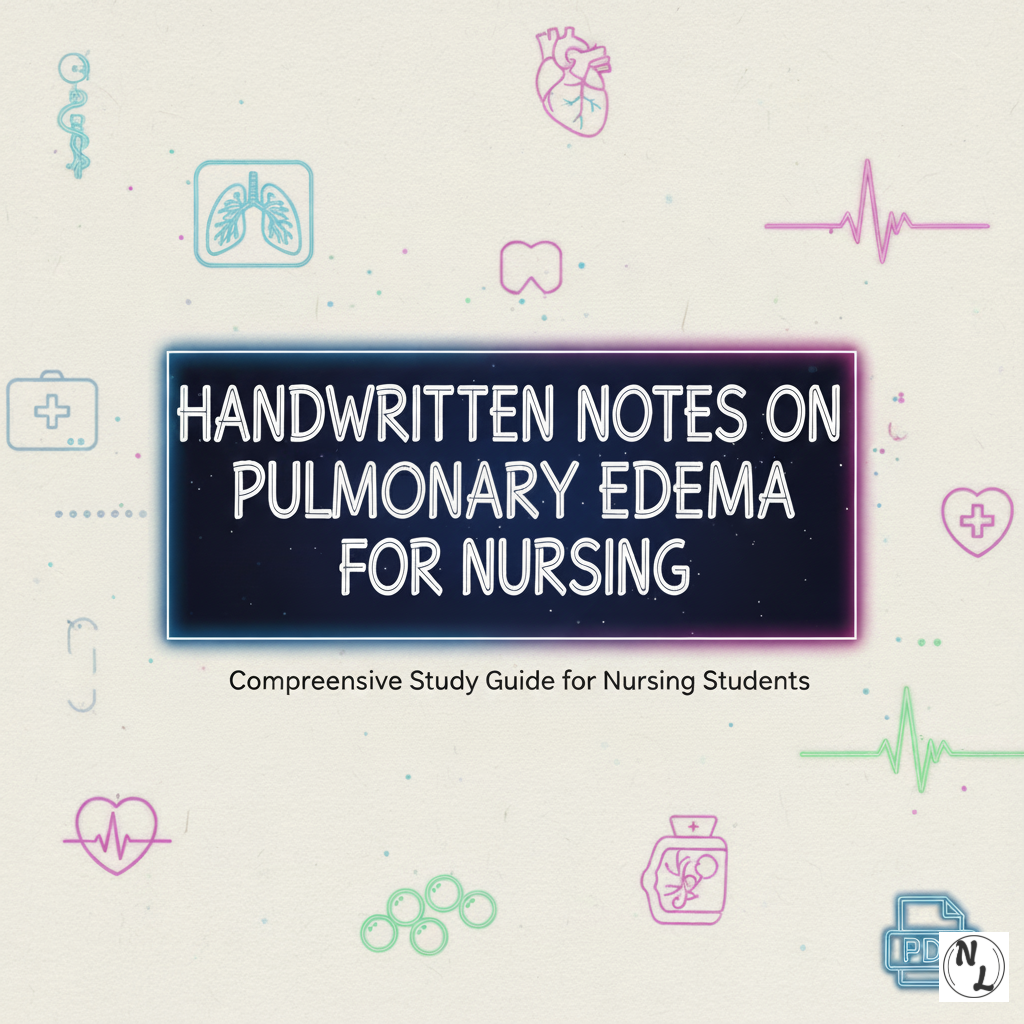 Pulmonary Edema Handwritten Nursing Notes PDF Download | Simple Nursing Notes note thumbnail
