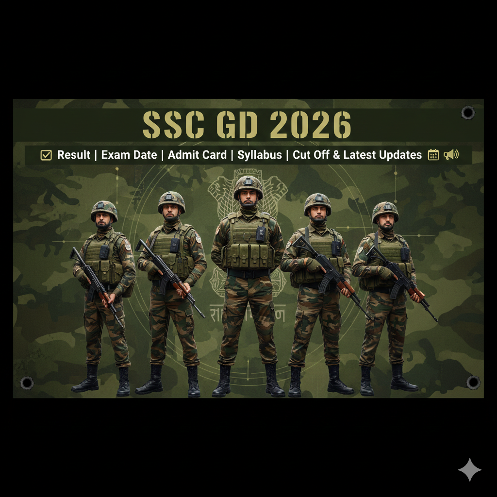 Thumbnail image for blog titled SSC GD 2026 - Result, Exam Date, Admit Card, Syllabus, Cut Off & Latest Updates