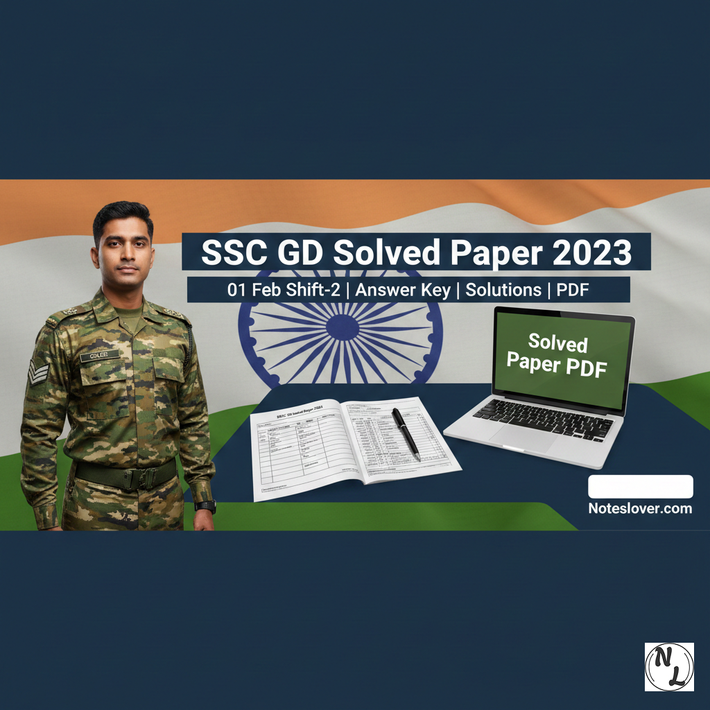 SSC GD Solved Paper 2023 (Held on 01 February 2023 - Shift 2) note thumbnail