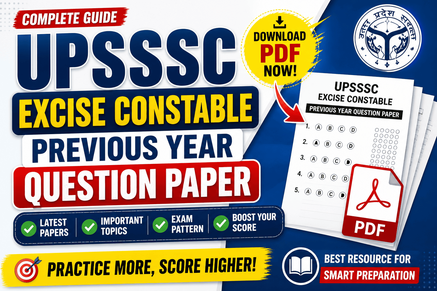 Thumbnail: UPSSSC Excise Constable Previous Year Question Paper PDF - Download & Preparation Guide